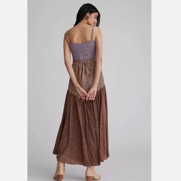 Anthropologie Hutch Contrast Floral Wrap Midi Dress, Size 1X - Picture 4 of 8